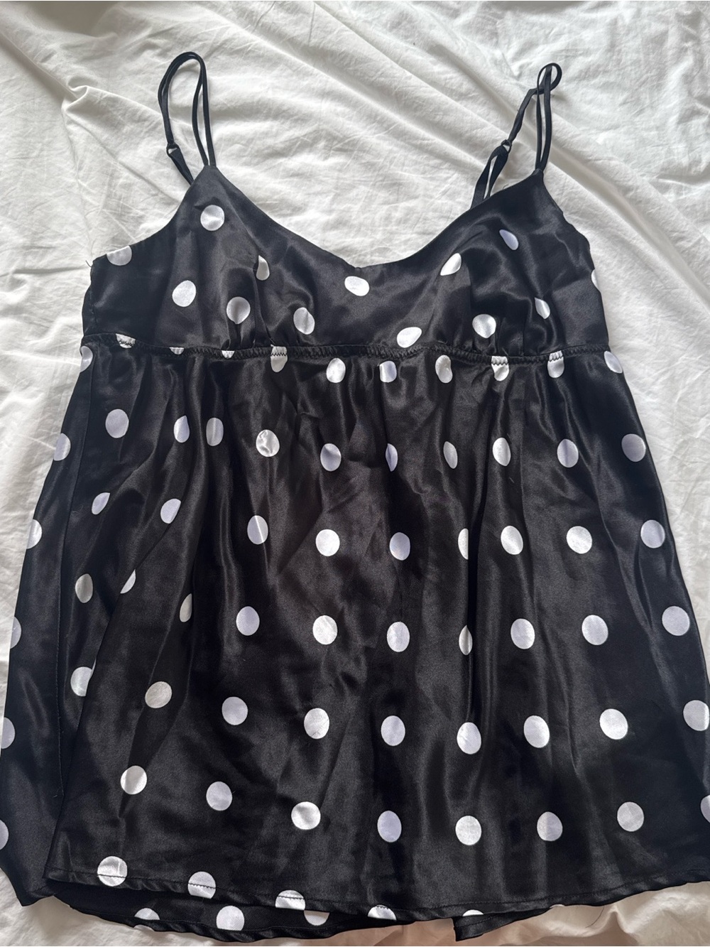 Polka Dot Silk Tank Top